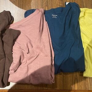 Four NWT Madewell v neck tees